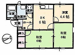 フレグランス吉岡 2階3DKの間取り