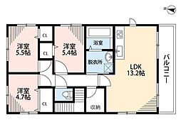 プレシードベル 2階3LDKの間取り