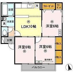 Ｔ．Ｖｉｌｌａｇｅ　B棟 1階3LDKの間取り