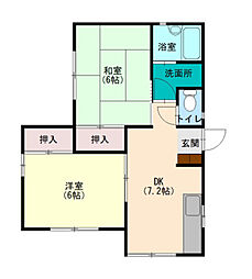 木村ハイツ 1階2DKの間取り