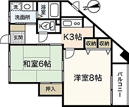 グランドルチェ国泰寺 4階2Kの間取り