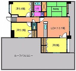 マンションリバーハンズ 2階4LDKの間取り