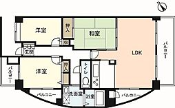 シーブリーズ東原壱番館 8階3LDKの間取り