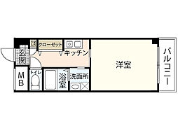第2中村ビル 2階1Kの間取り