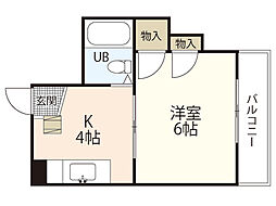 ル・ボヌール己斐 3階1DKの間取り