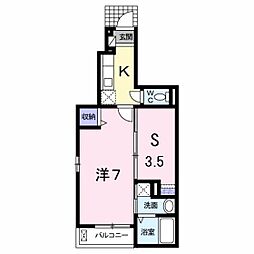 ベルメゾン510 1階1SKの間取り