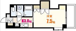 Ｋ’ｓＢ　祇園 10階1Kの間取り