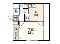 セジュール観音 1Kの間取図画像