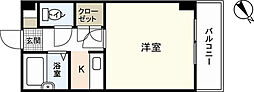 VOGA南観音 4階1Kの間取り