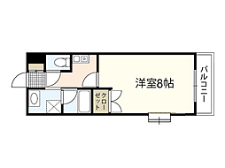 コーボレーション草津 4階1Kの間取り