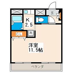 メゾンド楠木第2山田ビル 3階1DKの間取り