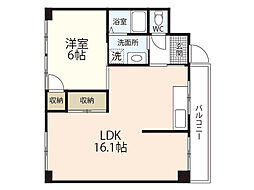 みかみビル 3階1LDKの間取り