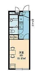レオパレス望 1階1Kの間取り
