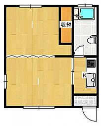 第6芦屋ビル 3階2Kの間取り