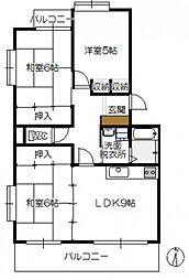 ライブ原田 4階3LDKの間取り