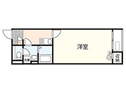 レオネクストサニーコート河原 2階1Kの間取り