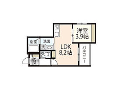 Lien五日市 1階1LDKの間取り