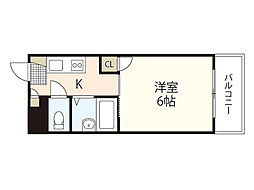 セピア西平塚 3階1Kの間取り