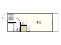 プレアール曙 2階ワンルームの間取り
