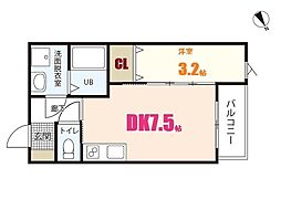 Ｒｅｌａｃｉｏｎ長束I 3階1DKの間取り