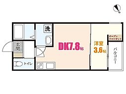 Ｒｅｌａｃｉｏｎ長束I 2階1DKの間取り