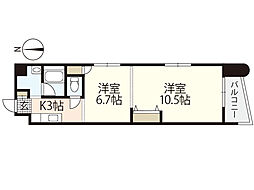 パステロ　アロッジオ45東蟹屋 2階2Kの間取り