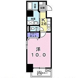ワンダフルパレスNI 2階1Kの間取り
