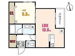 センティフォリア祇園 1階1LDKの間取り