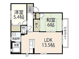 Ｙ’ｓ　ＥＢＡ　Ａ棟 2階2LDKの間取り