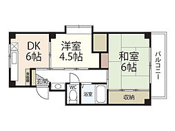 ファビス2 2DKの間取図画像