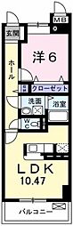 ベルエクセレント 1LDKの間取図画像