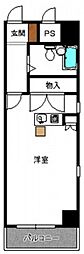 ヴェルソーヤスダ ワンルームの間取図画像