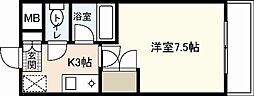 LUSSO祇園 1Kの間取図画像