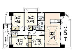 ウイング三滝観音台 4LDKの間取図画像