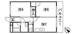 オダマンション 2DKの間取図画像