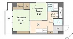 シャンボール東雲 2DKの間取図画像