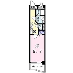 BelleDemeureヤノ 1Kの間取図画像