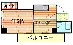 北神ビル 1DKの間取図画像