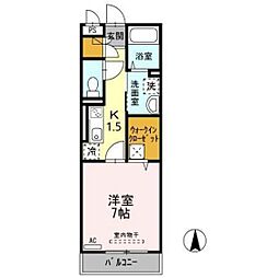 エスペランサ 1Kの間取図画像