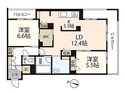 クリソベリル 2LDKの間取図画像