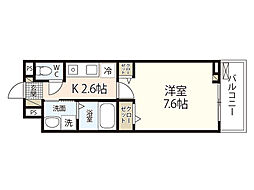 ハミングバードII 1Kの間取図画像