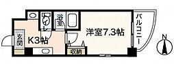 リベルテコアミ 1Kの間取図画像