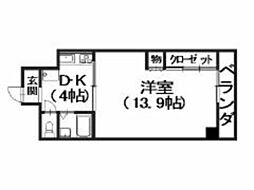 ハイネ中筋21 1DKの間取図画像