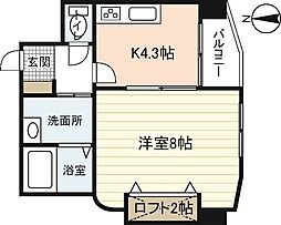 DOLCEハツカイチ 1DKの間取図画像
