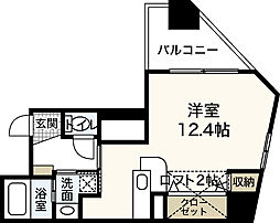 国泰寺Mビル ワンルームの間取図画像
