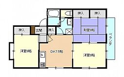 セジュール西山B 3DKの間取図画像