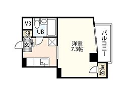 ふじビル 1Kの間取図画像