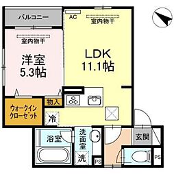 アヴェニール 1LDKの間取図画像
