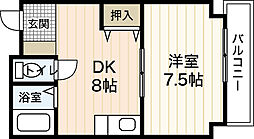 あずまビル 1DKの間取図画像