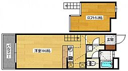エンバシーコート矢賀 ワンルームの間取図画像